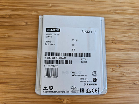 Siemens Simatic 6ES7 954-8LL03-0AA0 256 Mo SIMATIC S7, carte mémoire pour CPU S7-1x00, carte mémoire flash 3,3 V 6ES7954-8LL03-0AA0